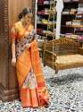 Pratibha new arrival Soft Banarasi Silk Kalamkari saree thumb 2