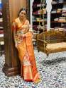 Pratibha new arrival Soft Banarasi Silk Kalamkari saree thumb 3