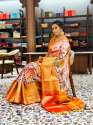 Pratibha new arrival Soft Banarasi Silk Kalamkari saree thumb 5
