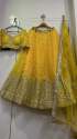 Haldi Special Georgette Lehenga Choli With paper mirror work  thumb 4