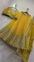 Haldi Special Georgette Lehenga Choli With paper mirror work  thumb 5
