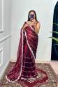 Heavy Embroidery Zari Work Patta With Cut Work Border Jimmy Choo Saree