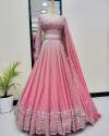 Heavy Faux Georgette Embroidered Sequence Work Lehengas Choli With Dupatta thumb 1