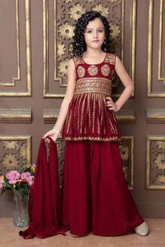 Heavy Fox Georgette Classical And Trendy Sharara Suit