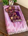 heavy handwork attach woth jarkan Soft Organza Saree thumb 1