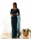 Heavy Quality Sequence Embroidery Work Butterfly Net Saree thumb 2