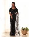 Heavy Quality Sequence Embroidery Work Butterfly Net Saree thumb 5