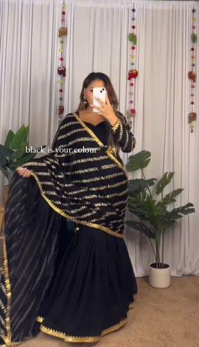 Heaay Embroidery with Sequence Ready to wear Lehengha saree with attached Choli