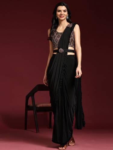  IMPORTED FABRIC PARTY WEAR READY TO WEAR SAREES