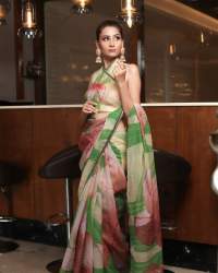 infloura organza  silk handcrafted work saree 