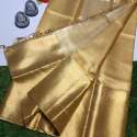 jacquard border with rich pallu soft kota tissue silk saree thumb 3