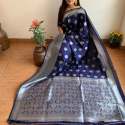 Jacquard Work Silk Fabric Lichi Silk saree thumb 6