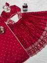 Japan satin Red Colour Fully Stitched Lehenga thumb 3