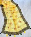 Kashmiri print cover with embroidery lace Organza saree thumb 6