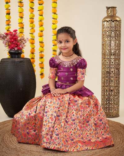Kids Paithani Silk Style Kids Lehenga Choli