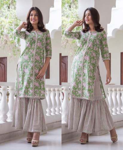 Kurti With Fancy Sarara Suit