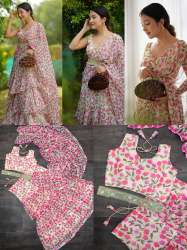 latest Layer Ruffle With Attached Dupatta Ready To Wear Saree