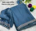 Latest Release Satin Crape Chiffon Saree With Handwork thumb 9