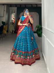 latest Tussar Silk  Printed  Lehenga choli 