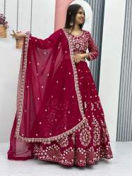 Launching New Heavy Fox Georgette Embroidered Lehenga Choli