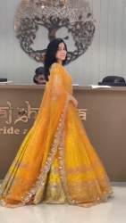 Launching New Style Flared Fox Georgette Sequins Embroidered Work Lehenga