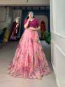 Lightweight And Flowing Organza Lehenga With Floral Print thumb 2
