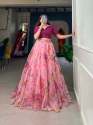 Lightweight And Flowing Organza Lehenga With Floral Print thumb 3