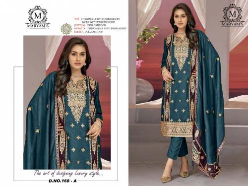 MARYAM’S Launching Chinon Silk Embroidery Work pakistani suit