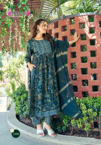 most exclusive naira cut kurti with pant dupatta set