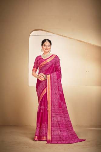 Fab Funda Mul Mul Cotton  Chatai Border Saree
