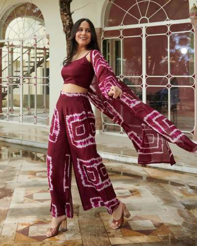 Muslin  Digital Print Full sleeve indo western dress