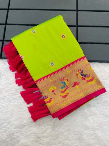 Nath Meenakari Weaves Paithani Saree