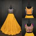 Navratri Style Rayon Lehenga Choli With Kodi Work Blouse thumb 4