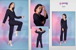 Navy Self Design Two-Piece Cord Set