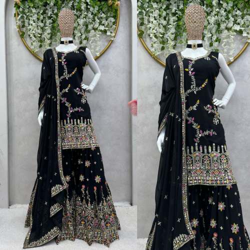 new arrival  Georgette Sequence work Sharara suit 