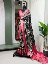 new arrival Printed Dola Silk saree