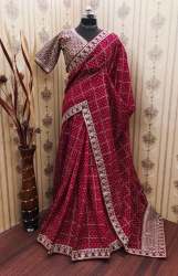 New arrivals heavy designer saree With fully seqance work ready blouse