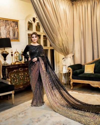 New Bollywood Sequins 3MM & 5MM EMBRODERY Sequins Work Saree