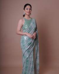New Collection Georgette Mirror Work Saree 