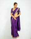 New collection Of Embroidery Satin Saree thumb 3