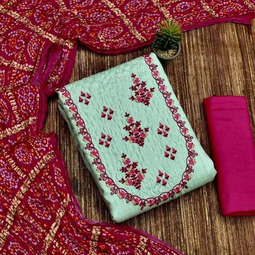 New Cotton Chinon Silk Dress Material For Women
