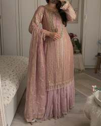 New Designer Party Top Pallazo & Dupatta Set