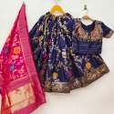new launching banarasi silk kids lehenga thumb 1