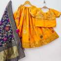 new launching banarasi silk kids lehenga thumb 2