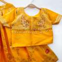 new launching banarasi silk kids lehenga thumb 7