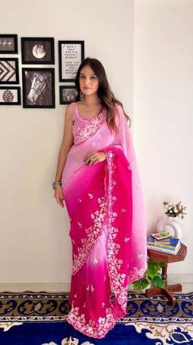 new launching georgette printed saree