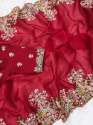 New Launching Jimmy Chu Multi Thread Embroidery Saree thumb 6