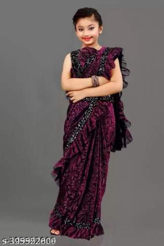 new Launching kids girls Delta Lycra Saree 