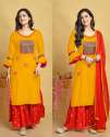 New Launching  Rayon kurti sharara with dupatta set thumb 1