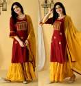 New Launching  Rayon kurti sharara with dupatta set thumb 3